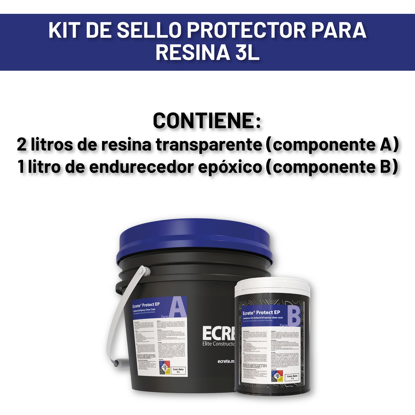 Sello Protector Para Resina Epóxica Protect Ep 3 Litros Brillante Transparente