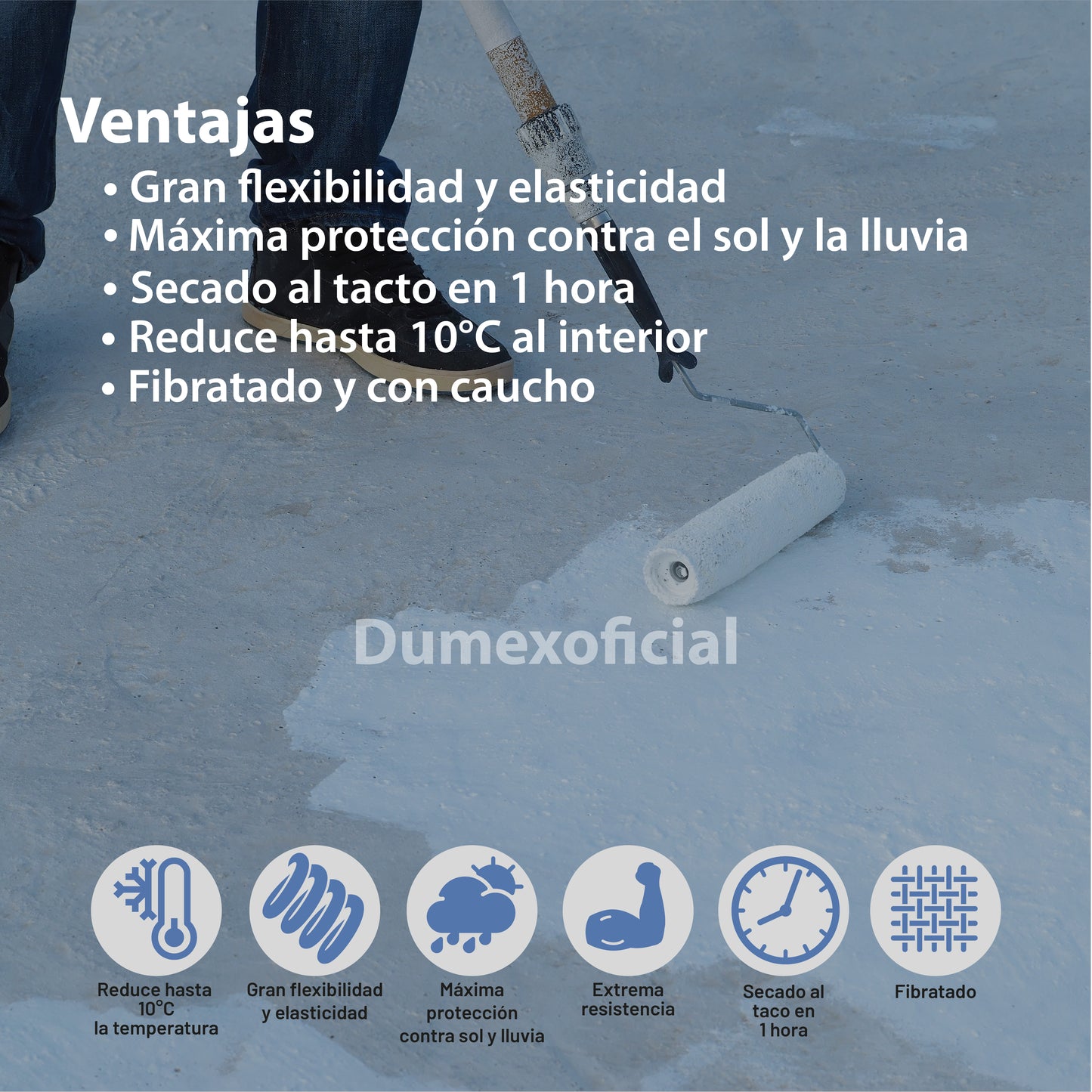Impermeabilizante Dumex 5 Años Blanco Reduce Calor 19l