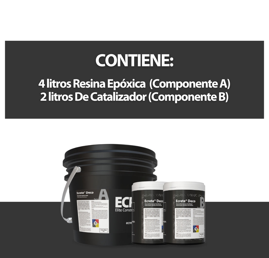 Kit De Resina Epóxica Para Marmoleado Ecrete Deco 6l