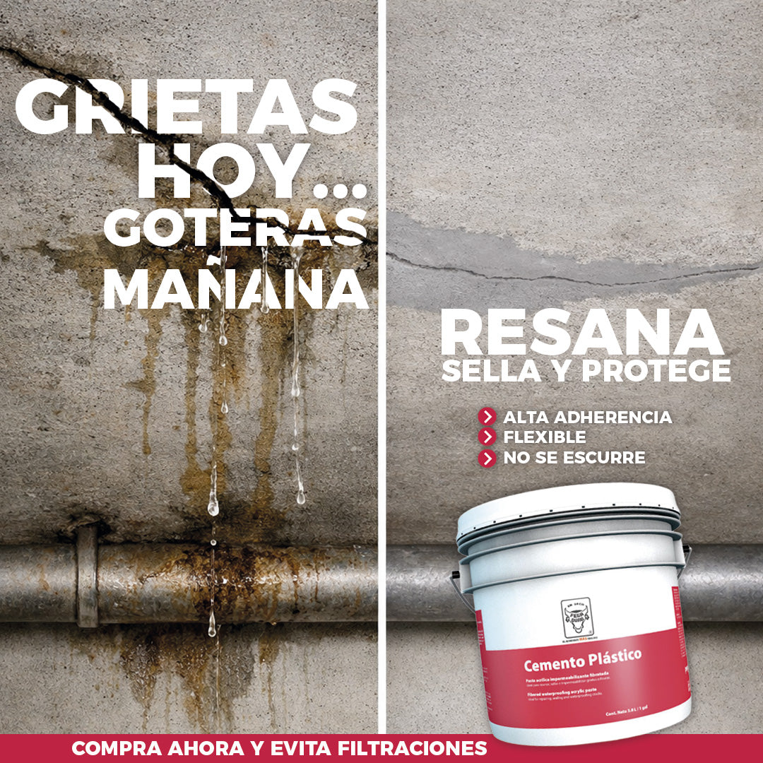 Cemento Plástico Pegaduro 4l Resanador De Grietas
