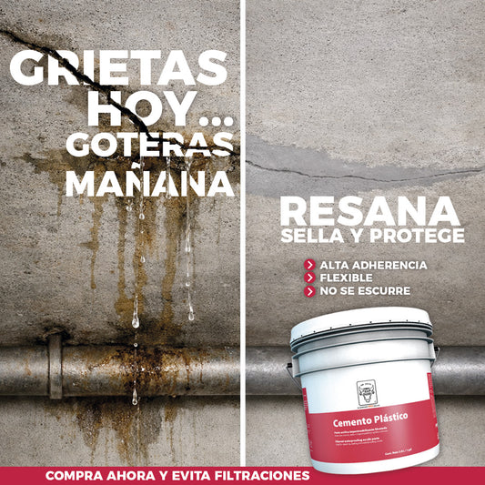 Cemento Plástico Pegaduro 4l Resanador De Grietas