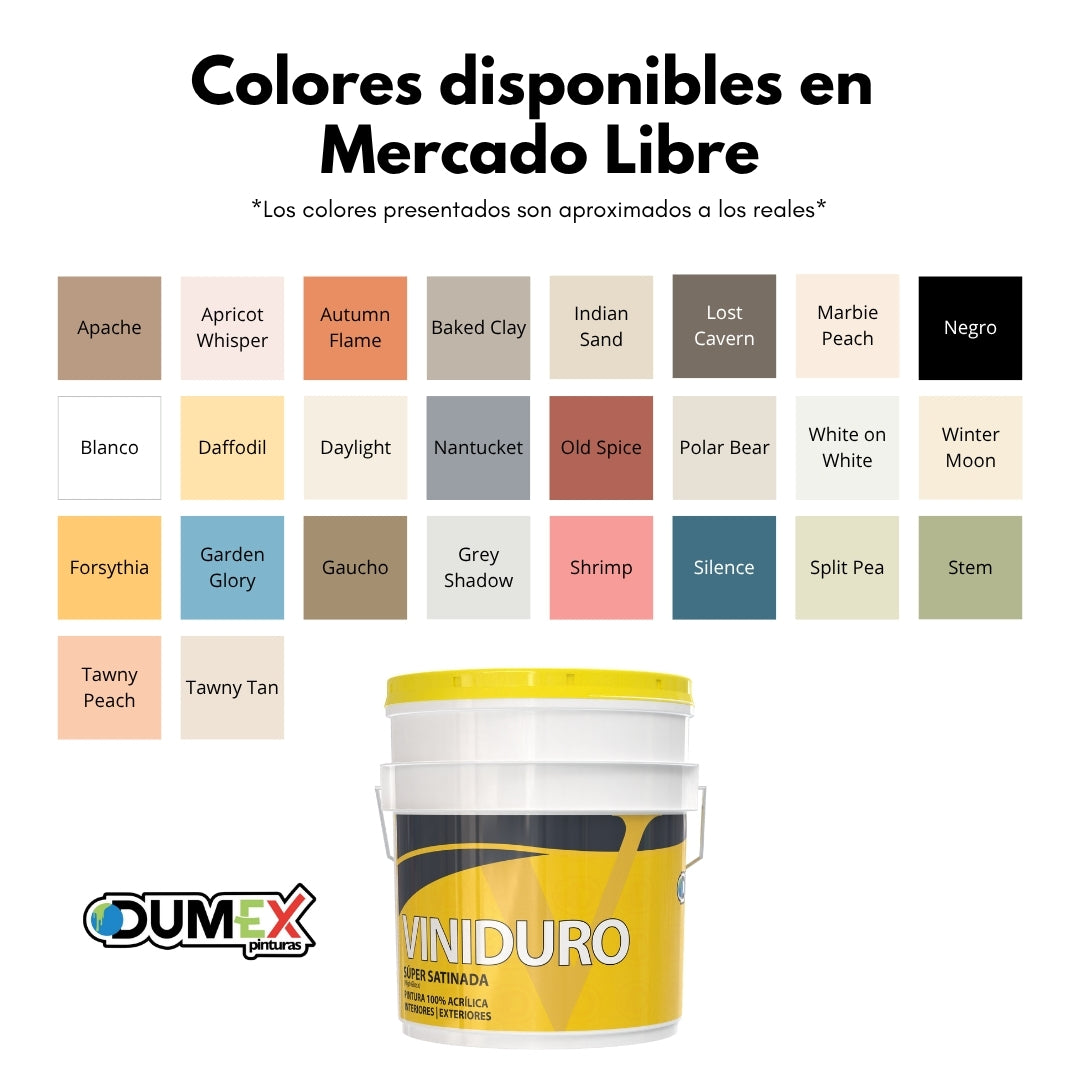 Pintura 100% Acrílica Satinada Viniduro Dumex 19 Litros