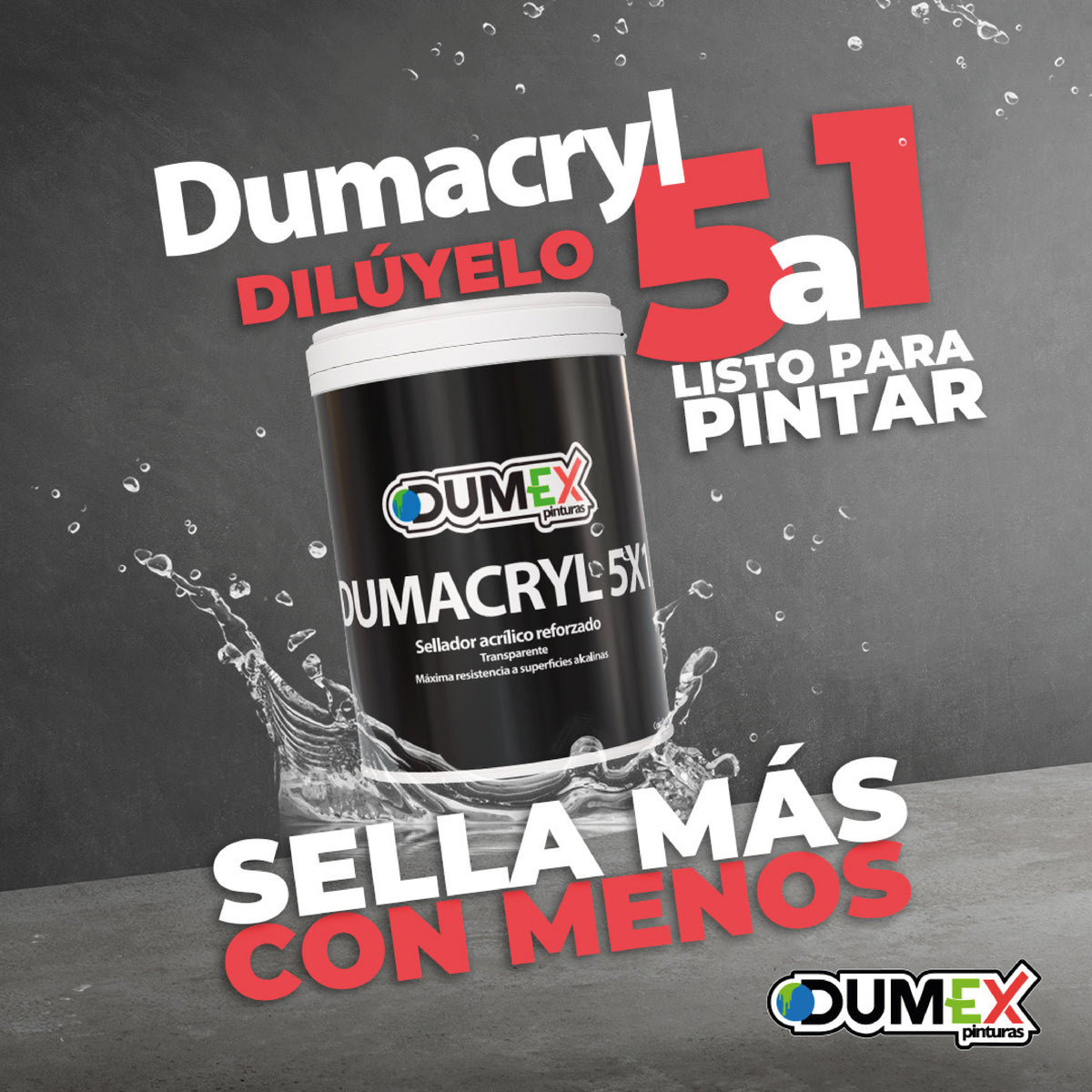 Sellador Acrílico Transparente Dumacryl Dumex Para Muros 1l