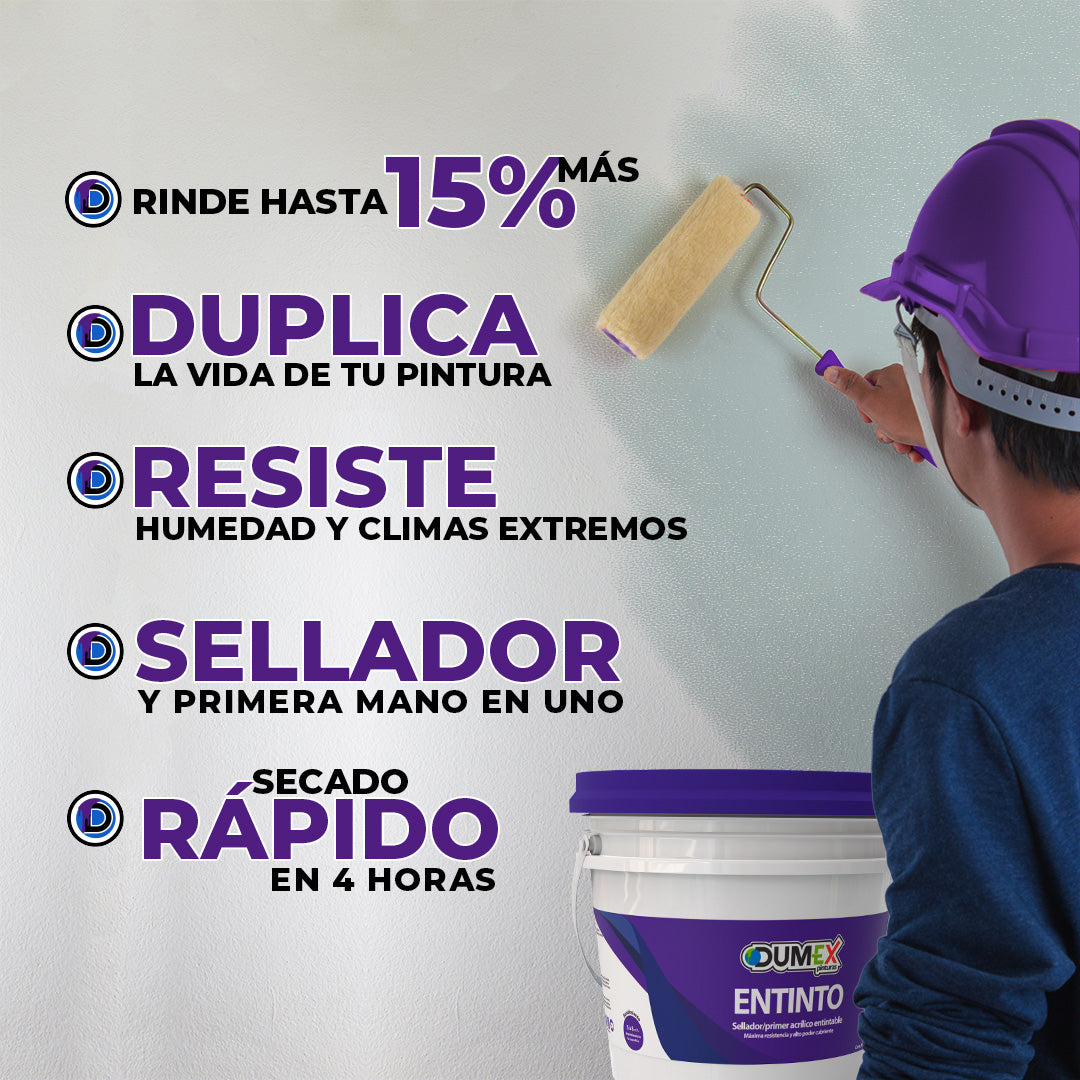 Sellador Para Pintura Dumex Entinto (4 Litros) Blanco Mate
