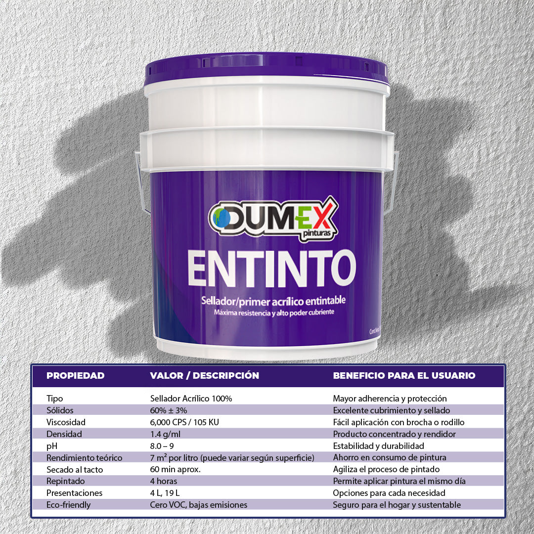 Sellador Para Pintura Dumex Entinto (19 Litros) Blanco Mate