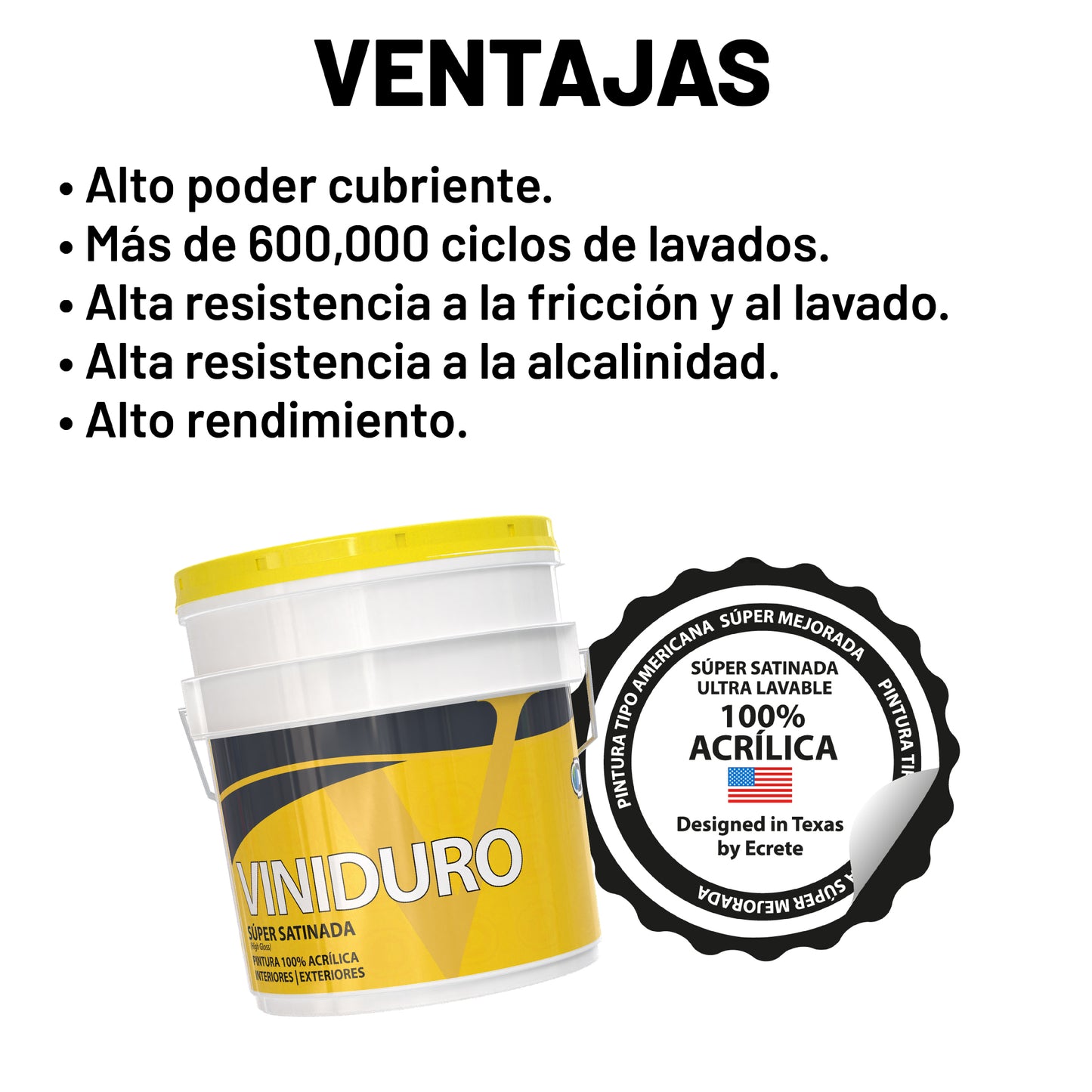 Pintura 100% Acrílica Satinada Viniduro Dumex 19 Litros