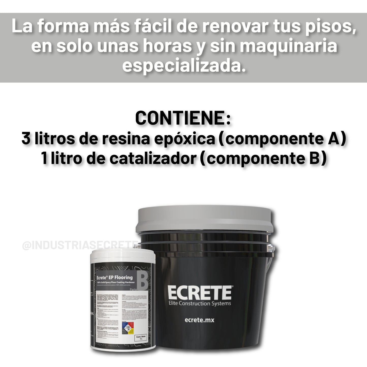 Resina Epóxica Para Pisos (Kit Ecrete Ep Flooring 4 Litros)