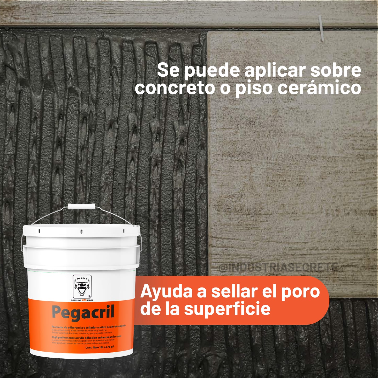 Promotor De Adherencia 100% Acrílico Pegacril Pegaduro 18l