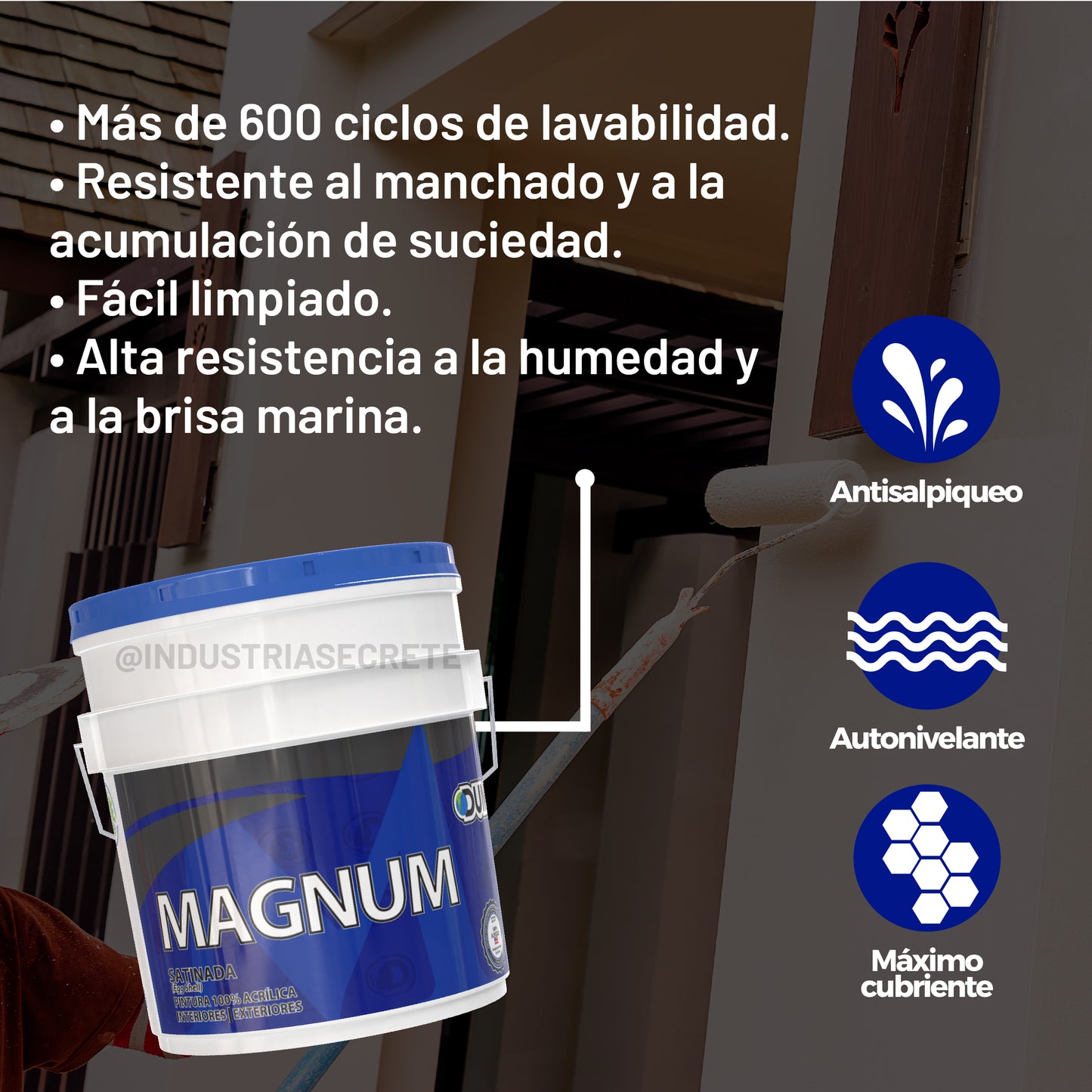 Pintura 100% Acrílica Satinada Magnum Dumex 19 Litros