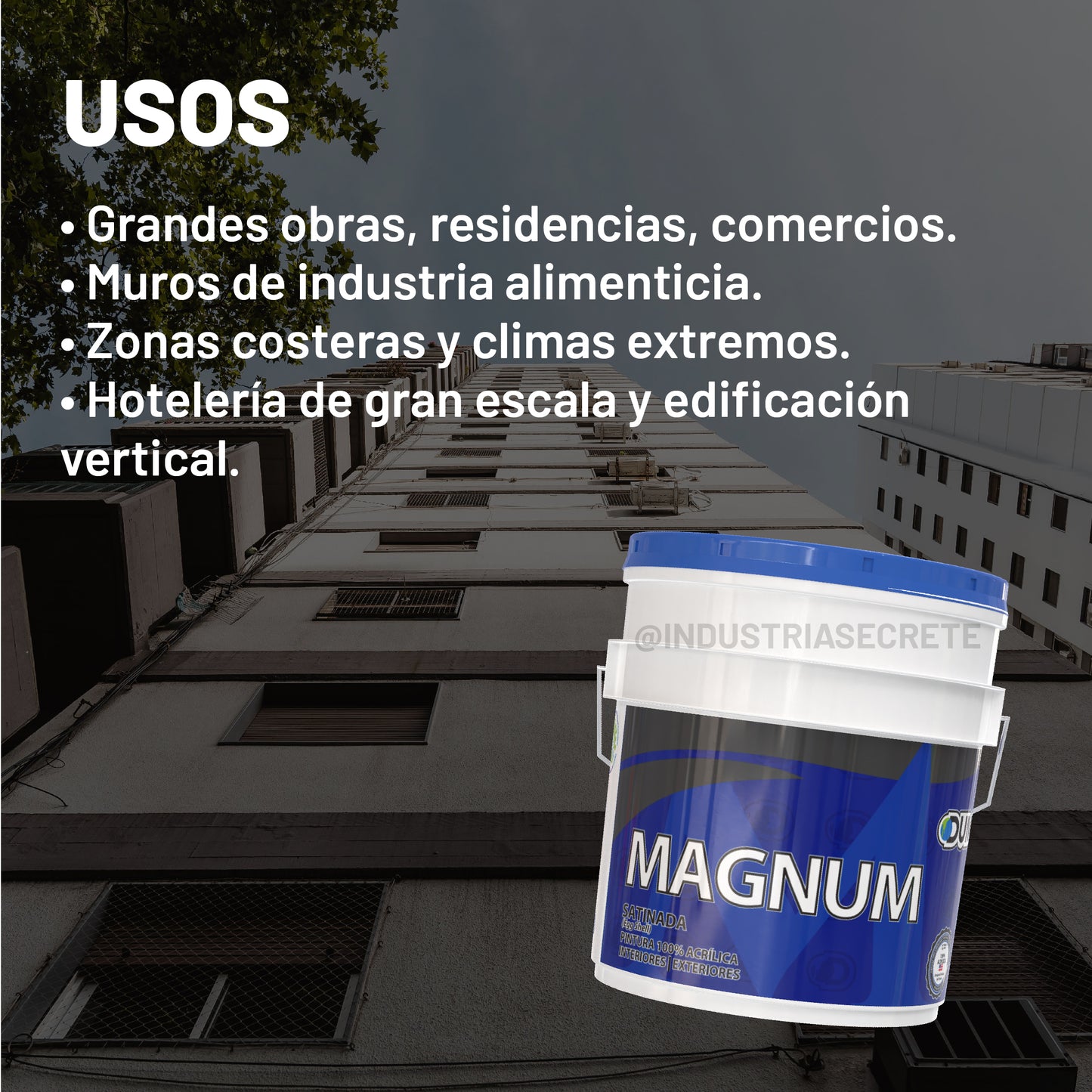 Pintura 100% Acrílica Satinada Magnum Dumex 19 Litros