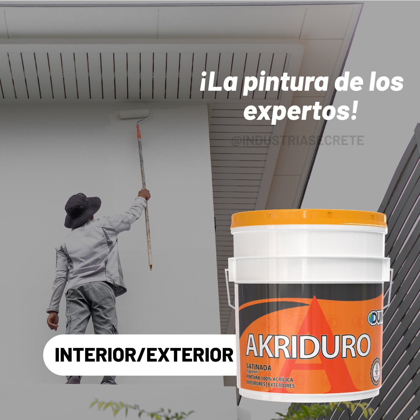 Pintura 100% Acrílica Satinada Akriduro Dumex 19 Litros