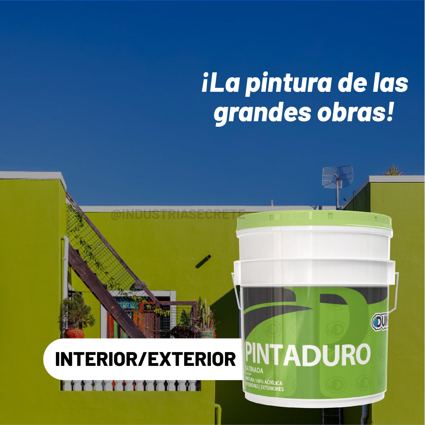 Pintura 100% Acrílica Satinada Pintaduro Dumex 19 Litros