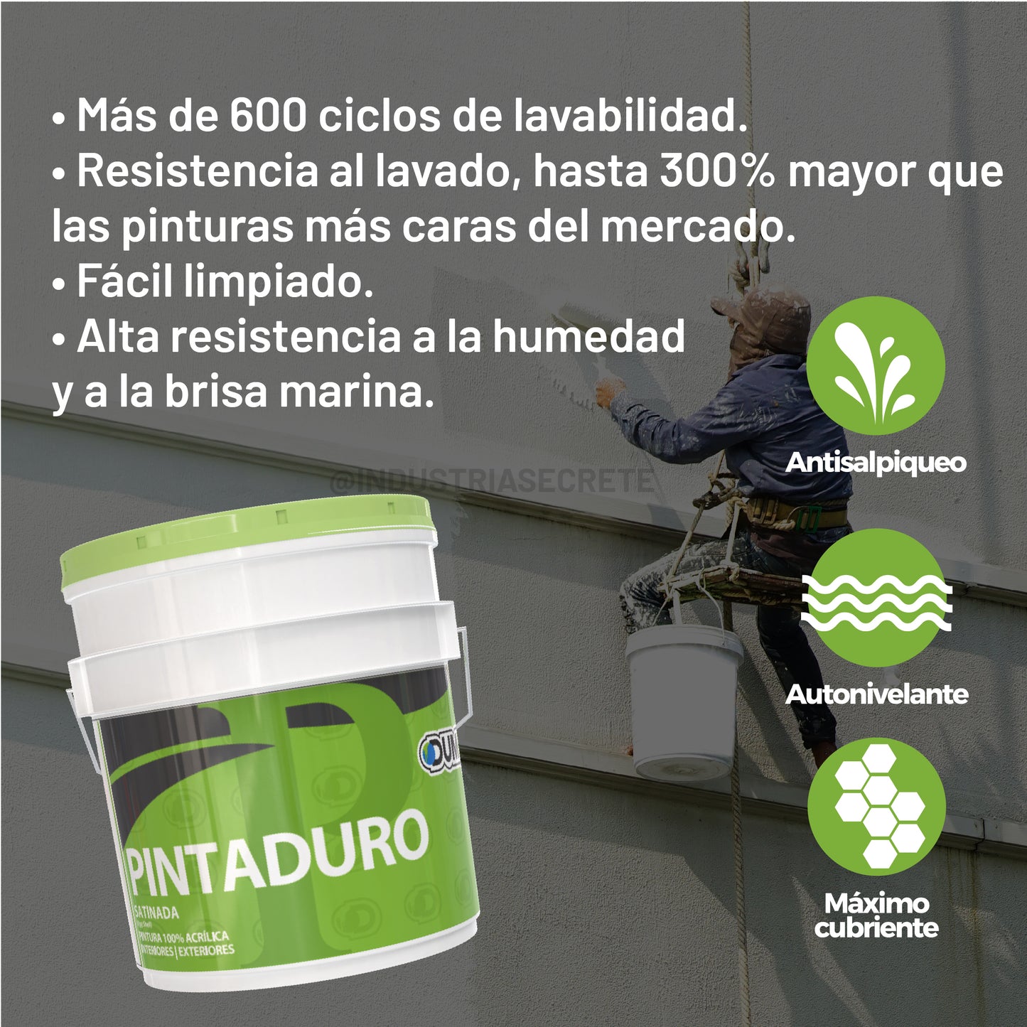 Pintura 100% Acrílica Satinada Pintaduro Dumex 19 Litros