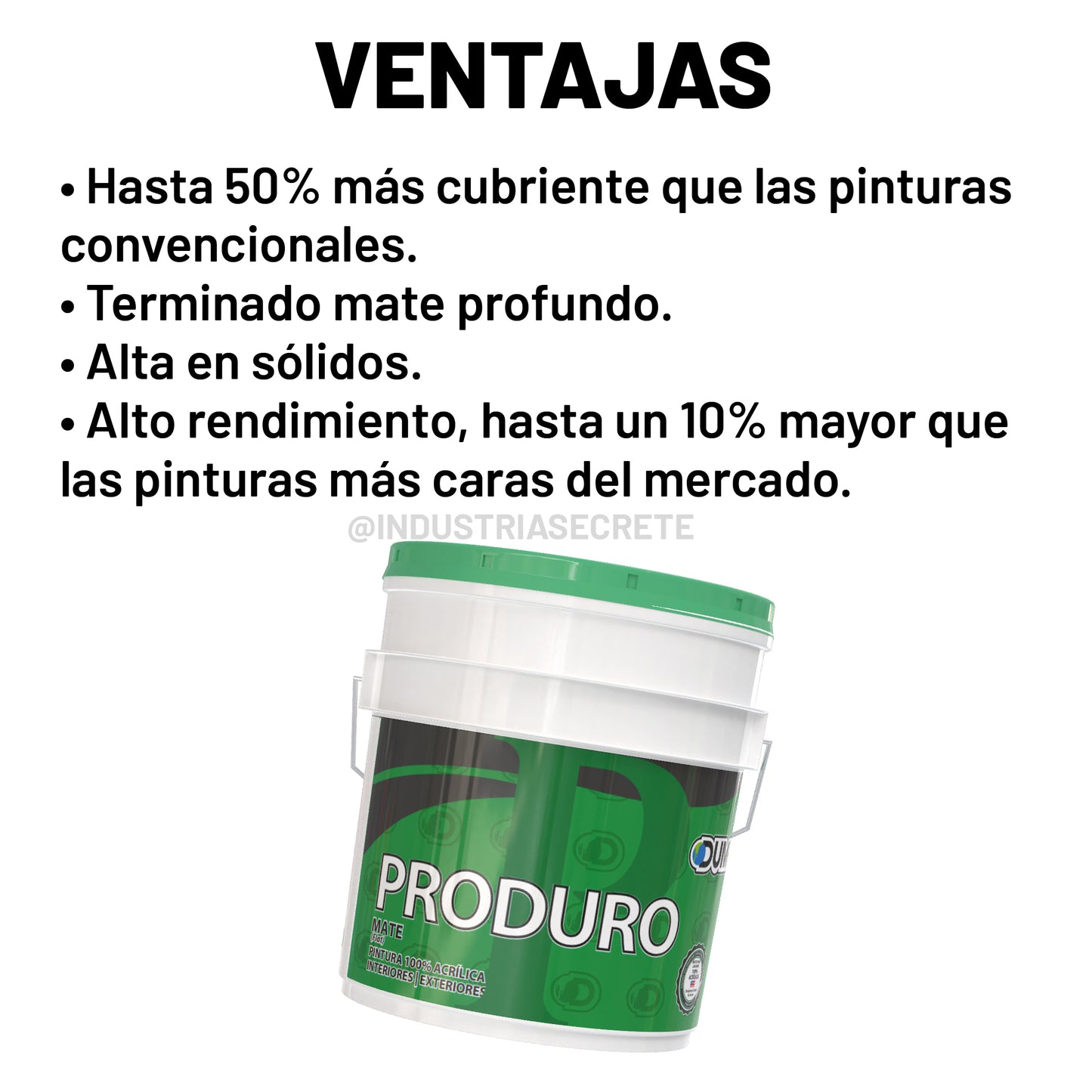 Pintura Mate 100% Acrílica Produro Dumex (19 Litros)