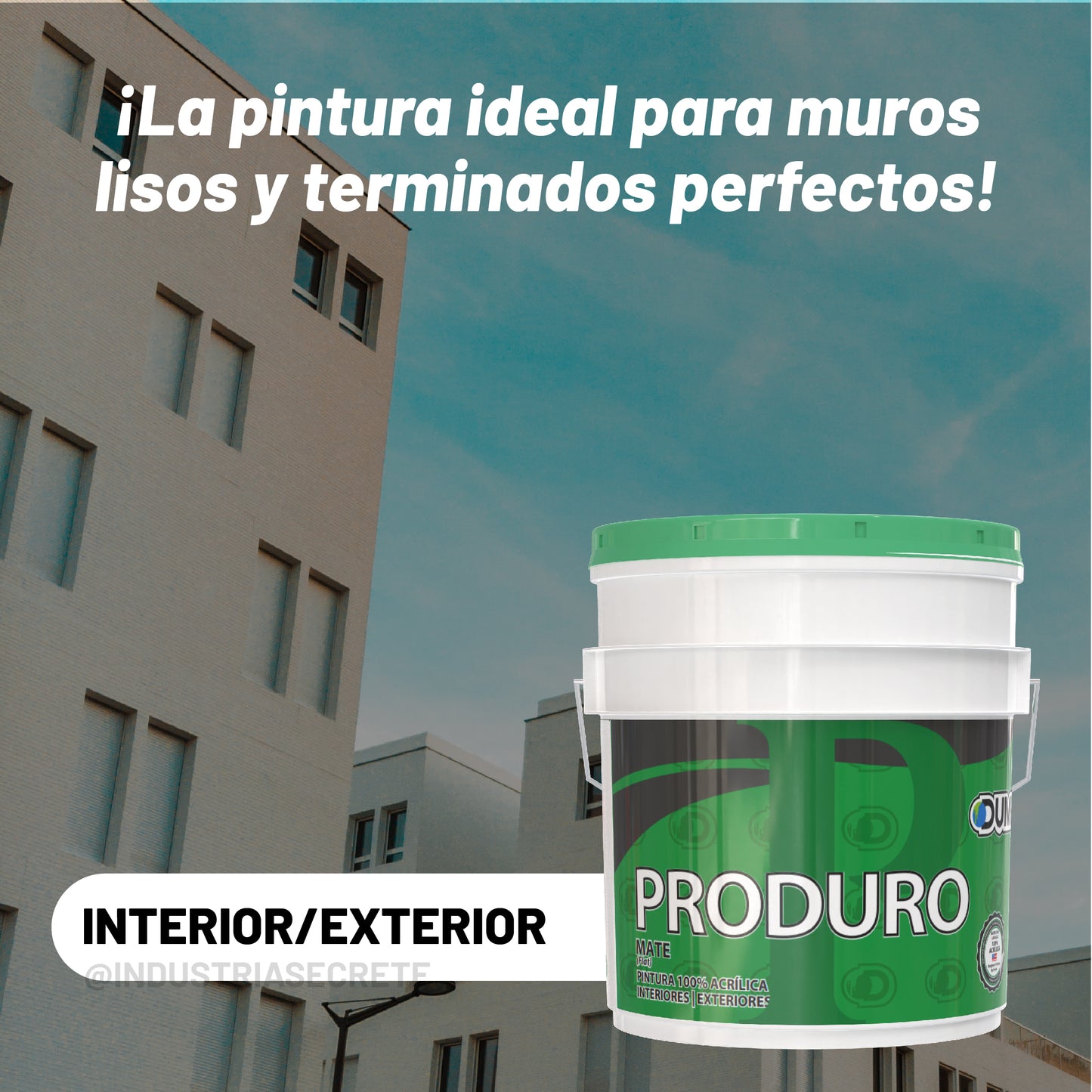 Pintura Mate 100% Acrílica Produro Dumex (19 Litros)