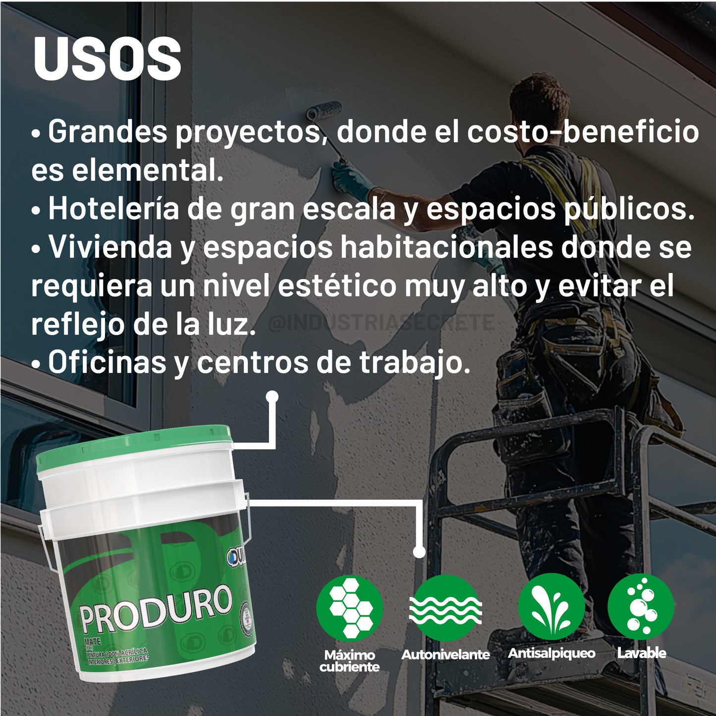 Pintura Mate 100% Acrílica Produro Dumex (19 Litros)