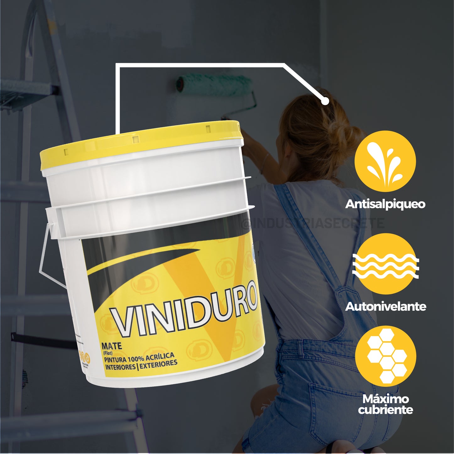 Pintura 100% Acrílica Mate Viniduro Dumex 19 Litros