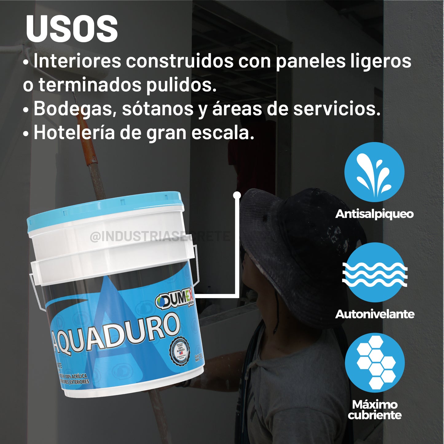 Pintura Mate 100% Acrílica Aquaduro Dumex (19 Litros)