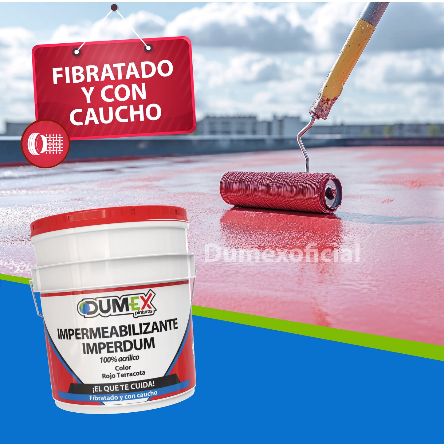 Impermeabilizante Dumex Imperdum 5 Años 19 Litros Rojo