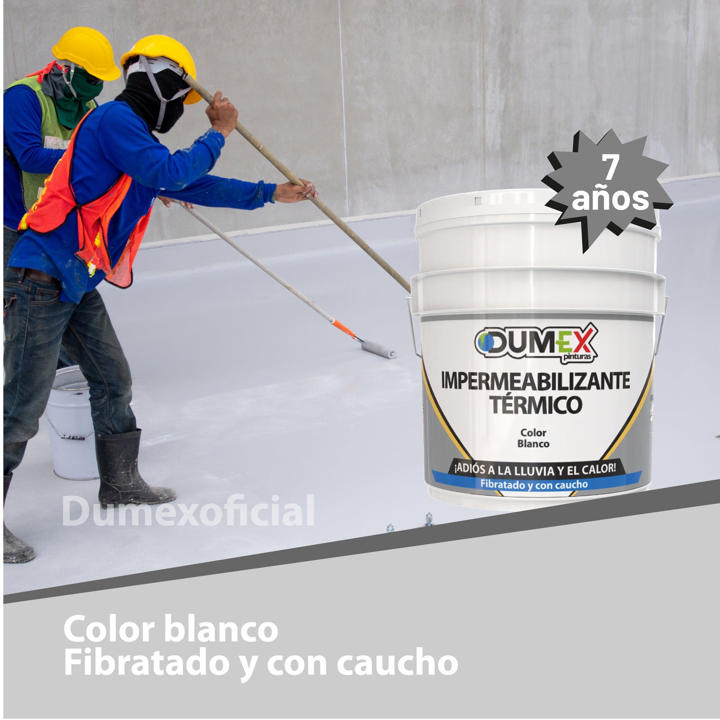 Impermeabilizante Dumex 7 Años Blanco Reduce Calor 19l