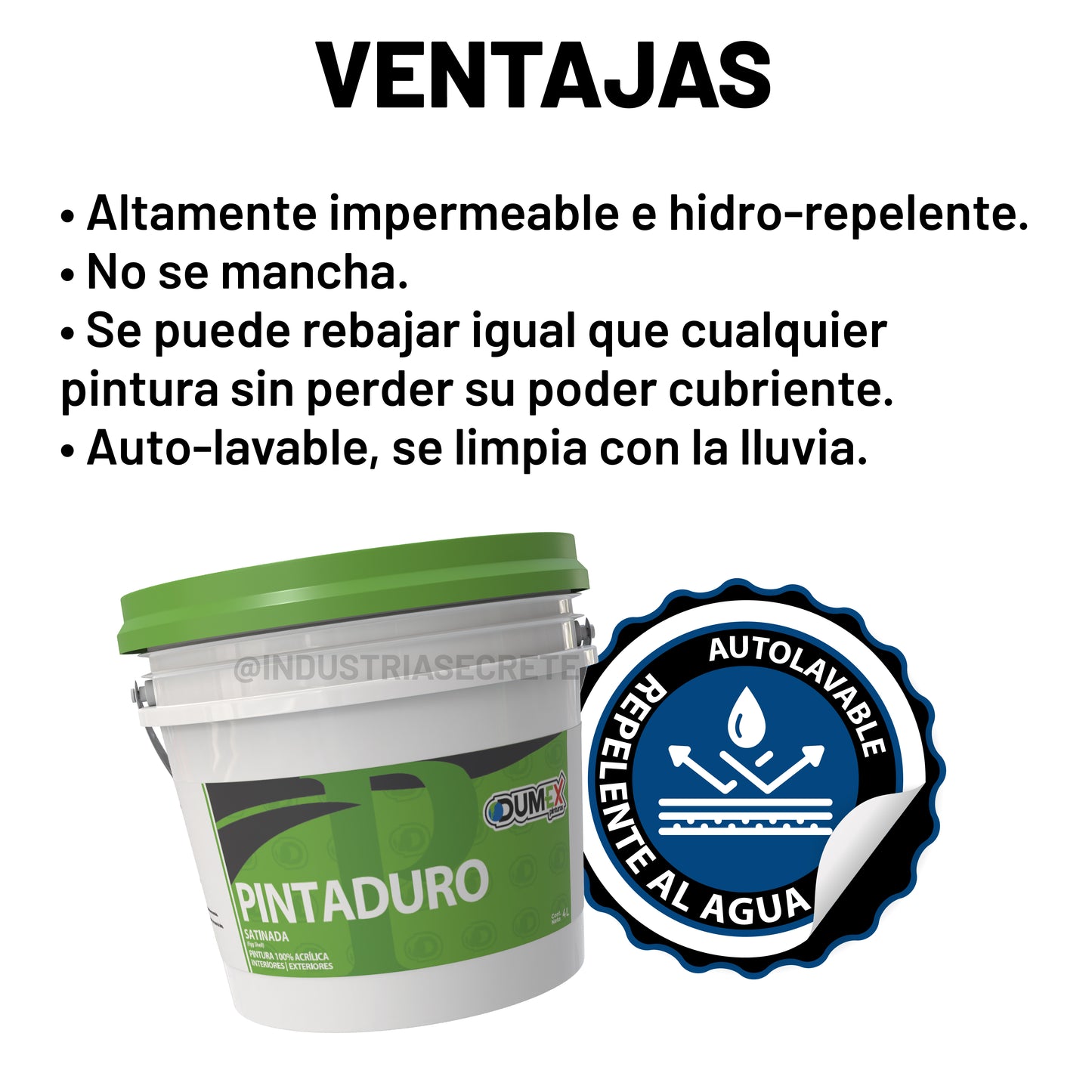 Pintura 100% Acrílica Satinada Pintaduro Dumex 4 Litros