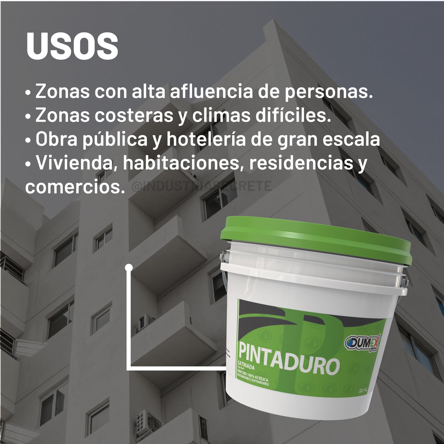 Pintura 100% Acrílica Satinada Pintaduro Dumex 4 Litros