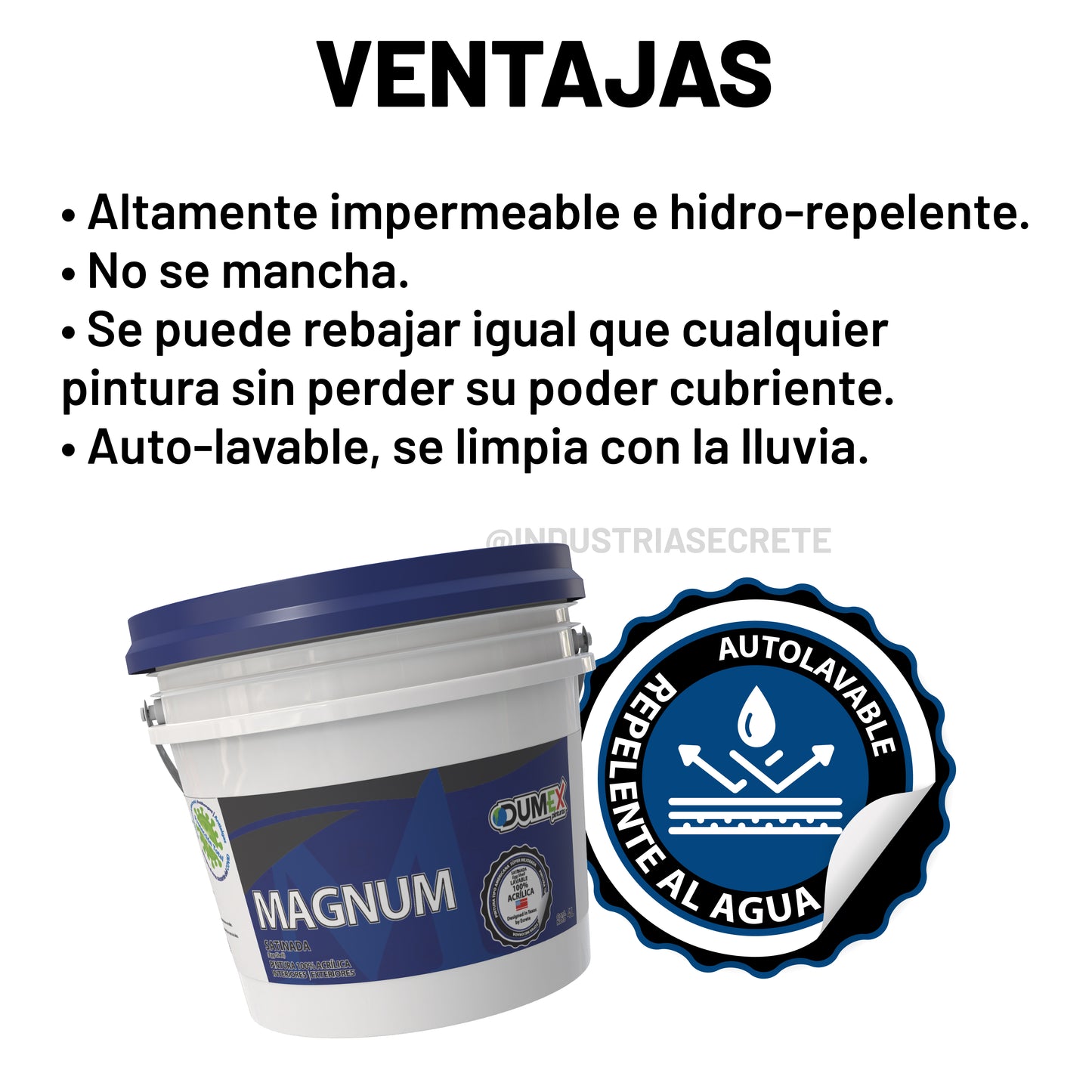Pintura 100% Acrílica Satinada Magnum Dumex 4 Litros