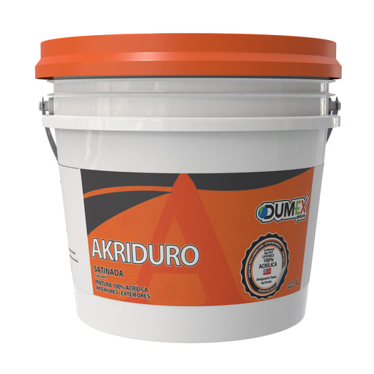 Pintura 100% Acrílica Satinada Akriduro Dumex 4 Litros