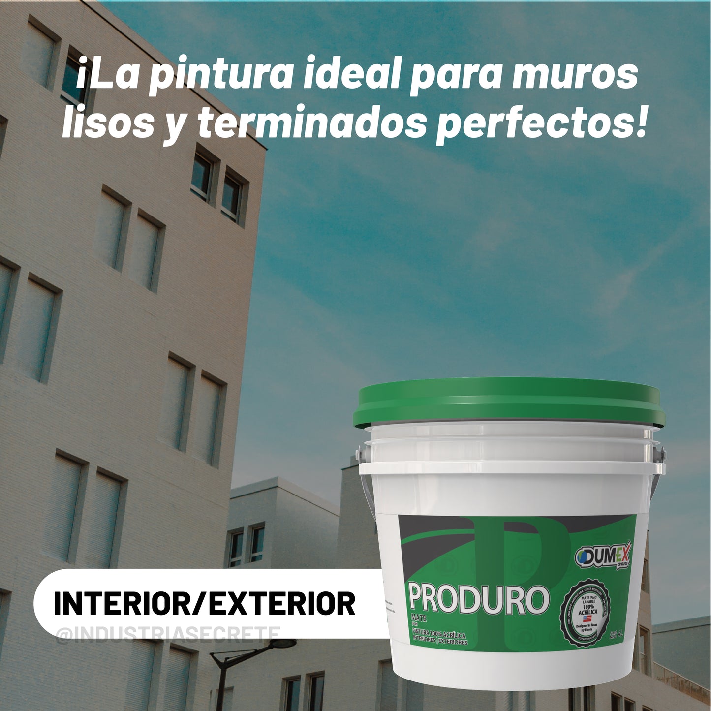 Pintura Mate 100% Acrílica Produro Dumex (4 Litros)