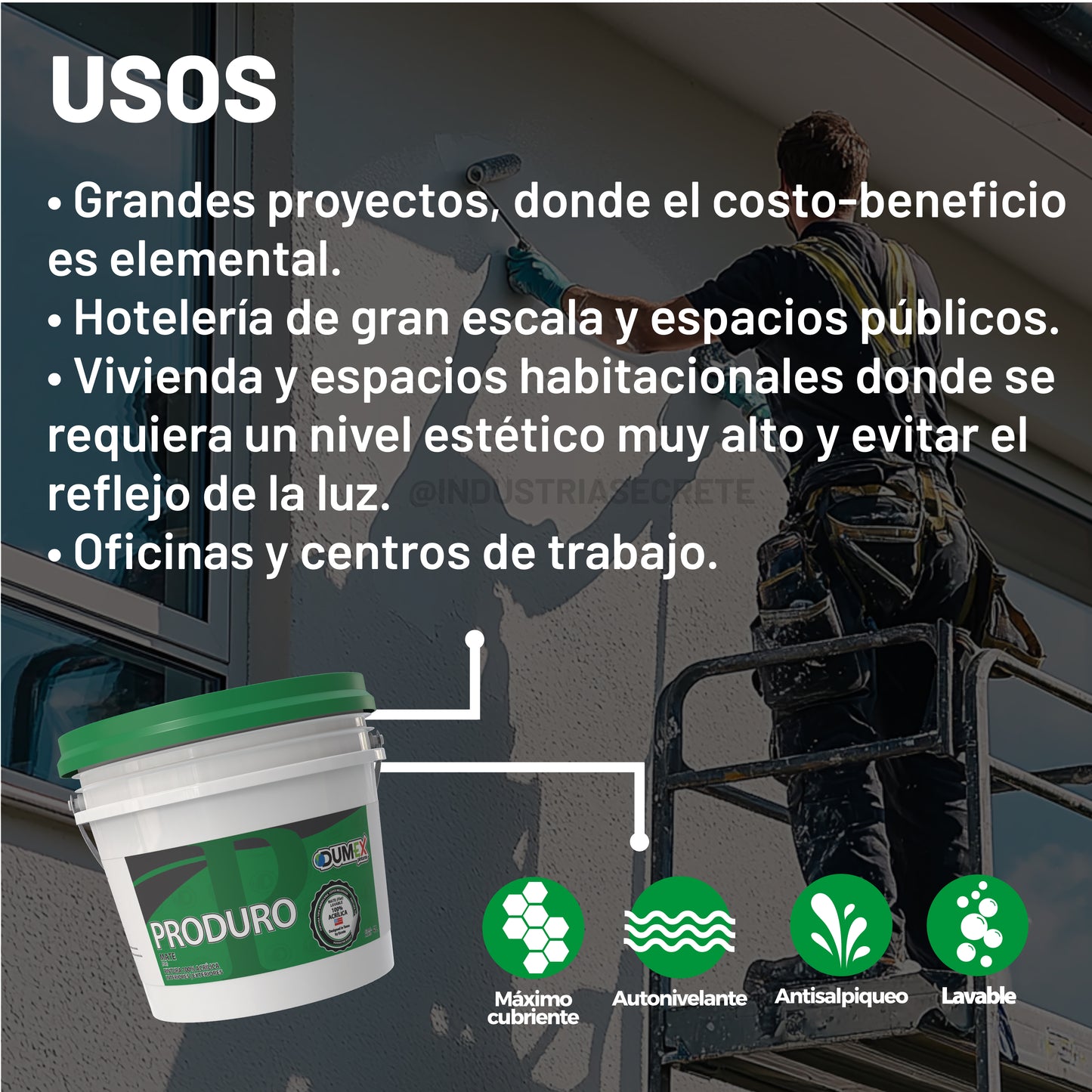 Pintura Mate 100% Acrílica Produro Dumex (4 Litros)