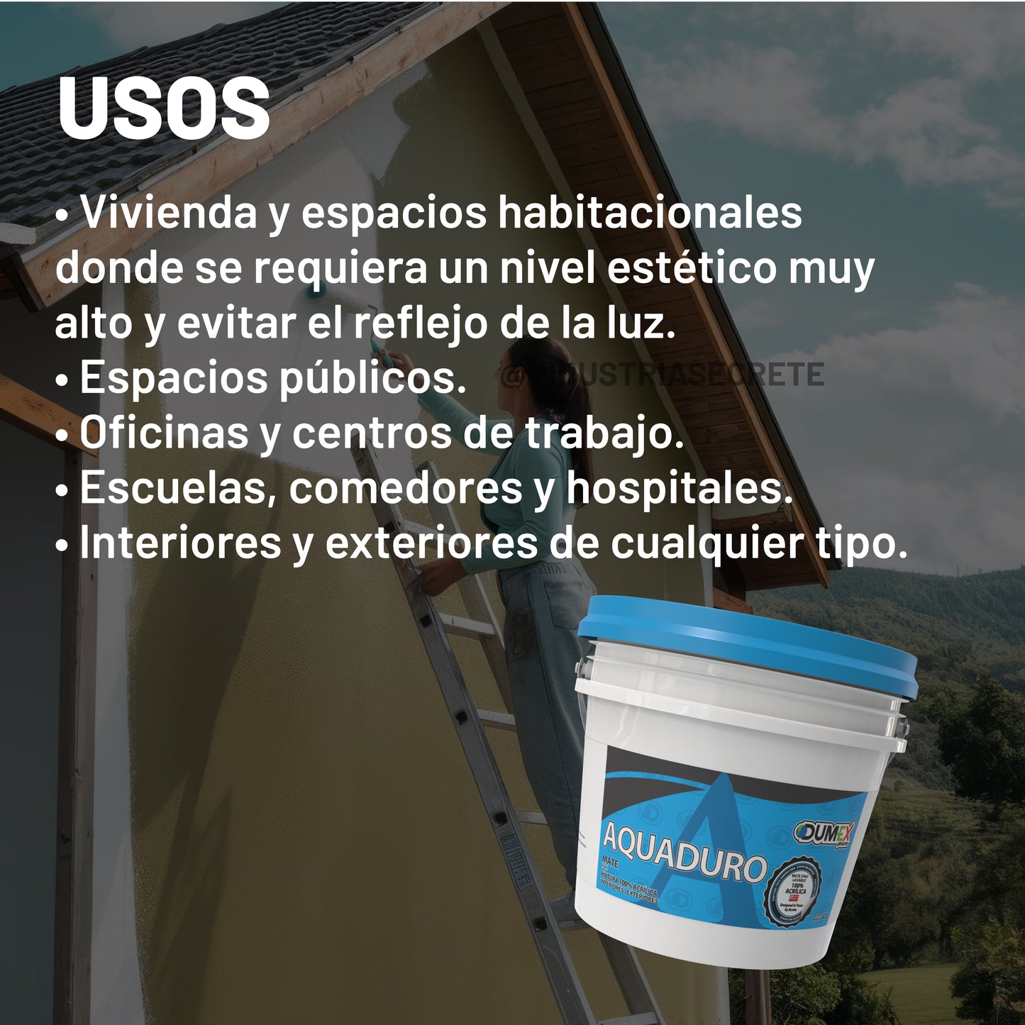 Pintura Mate 100% Acrílica Aquaduro Dumex (4 Litros)